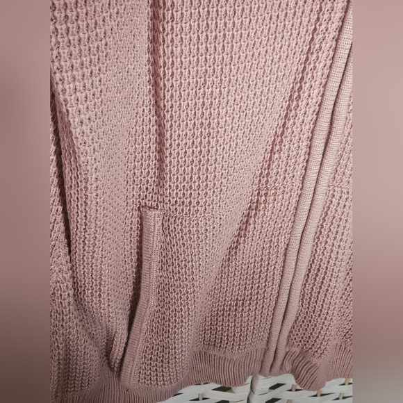 NWOT ROAMAN'S Mauve Pink Knitted Zip-Up Hoodie Sweater Jacket-M(14-16) - Picture 6 of 8